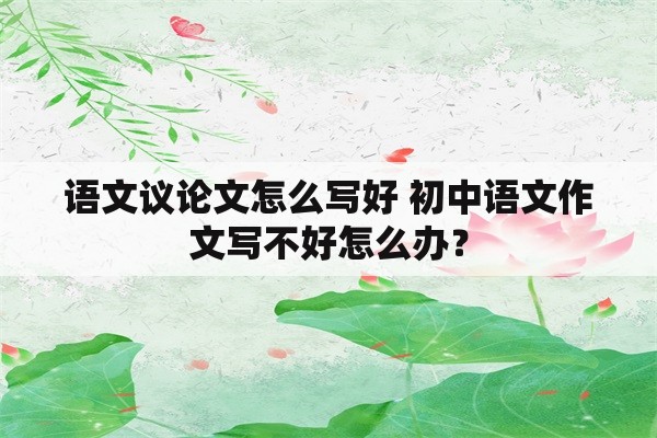 语文议论文怎么写好 初中语文作文写不好怎么办？